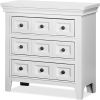 Transitional Style White Color Solid wood 1pc Nightstand Only Bedroom Furniture Bedside Table Round Knobs 3-Drawers Nightstand - as Pic