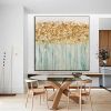Oil Painting Handmade Hand Painted Wall Art Modern Gold Foil Tree Abstract  home corridor living room bedroom luxurious adornment painting - 100x100cm