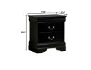 1pc Nightstand Black Louis Philippe Solid wood English Dovetail Construction Antique Nickle Hanging Pulls - as Pic