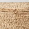 Rectangular Curve Water Hyacinth Woven Wicker Trunk with Handles - 26" x 19" x 14" - Natural Brown - For Clothes, Toys, Magazines and Book Storage - a