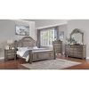 1pc Nightstand Only Traditional Gray Solid wood 3-Drawers Ball Bearing Metal Glides Antique Brass Handles w/ Acrylic Accent Bedroom Furniture - as Pic
