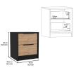 Centura 3-Piece Bedroom Set, Two Nightstands and Dresser, Black and Pine - as Pic