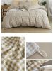 Simple Style Bedding 4 Piece Quilt Cover Sheet Pillowcase Cotton Spring Summer Autumn Winter Solid Two-color Student Dormitory - yellow gray - 150x200