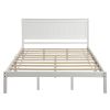 Platform Bed Frame with Headboard, Wood Slat Support, No Box Spring Needed, Queen, White(OLD SKU:WF191420AAK) - as pic