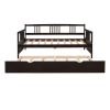 Twin Size Daybed Wood Bed with Twin Size Trundle,Espresso - as Pic