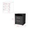 Nightstand Cartiz, Bedroom, Smokey Oak - Smokey Oak