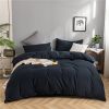 Simple Style Bedding 4 Piece Quilt Cover Sheet Pillowcase Cotton Spring Summer Autumn Winter Solid Two-color Student Dormitory - dark green - 150x200c