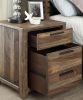 1pc Nightstand Only Transitional Rustic Natural Tone Solid wood Felt Lined Drawers Metal Handles Black Bar Pull Bedroom Furniture - as Pic