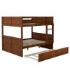 Full Over Full Bunk Bed with Twin Size Trundle, Walnut (old sku: LP000250AAL) - as pic