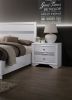 Contemporary 1pc Nightstand White Finish Silver Accents Hidden Jewelry Drawer Nickel Round Knob Bedside Table Bedroom Furniture - as Pic