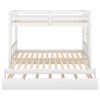 Twin over Pull-out Bunk Bed with Trundle, White - as pic