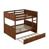 Full Over Full Bunk Bed with Twin Size Trundle, Walnut (old sku: LP000250AAL) - as pic