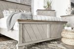 Bear Creek - Queen Bed - Whitewashed Gray - as Pic