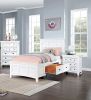Transitional Style White Color Solid wood 1pc Nightstand Only Bedroom Furniture Bedside Table Round Knobs 3-Drawers Nightstand - as Pic
