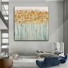 Oil Painting Handmade Hand Painted Wall Art Modern Gold Foil Tree Abstract  home corridor living room bedroom luxurious adornment painting - 90x90cm