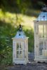 Wooden Candle Lantern Decorative, Hurricane Lantern Holder Decor for Indoor Outdoor, Home Garden Wedding - as Pic