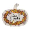 "Give Thanks" By Artisan Linda Spivey Printed on Wooden Pumpkin Wall Art - as Pic
