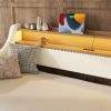 Twin Size Daybed with Trundle, Upholstered Daybed with Charging Station and LED Lights, White (Expect arrive date:May 20th. ) - as Pic
