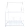 Twin Size Metal House Bed, White - as Pic