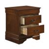 Classic Louis Philippe Style Brown Cherry Finish 1pc Nightstand of 2x Drawers Traditional Design Bedroom Furniture - as Pic
