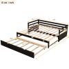 Twin or Double Twin Daybed with Trundle,Espresso - as pic