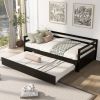 Twin or Double Twin Daybed with Trundle,Espresso - as pic
