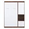 Twin Size Murphy Bed Wall Bed with Cabinet,White - as Pic