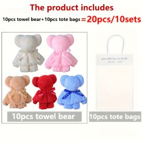 20 Piece Cute Bear Towel Gift Set - Perfect For Valentine's Day, Weddings, Birthdays, Cute Towels, Holiday Designs, Plush Material, Soft Fabric, (Option: 20pcs)