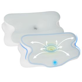 1Pc Orthopedic Memory Foam Pillow With Cooling Case Neck Support Pillow With Machine Washable Case For Side Back Stomach Sleepers (Option: 2Pcs)