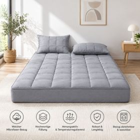 Quilted Fitted Mattress Pad, Deep Pocket Mattress Protector, Soft Fluffy Bed Cover For Bedroom (Option: 39x75 inch-Dark Grey)