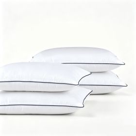 Pillows Standard And Full Size, Hotel Collection Bed Pillows For Side, Back, And Stomach Sleepers, Fluffy And Supportive, Down Alternative Microf (Option: 4pc Blue Queen 18x 28in)