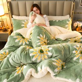 1PC Sherpa Comforter Set, Reversible Thick Fluffy Bedding Comforter, Ultra Soft Warm Quilt For Bedroom (Option: 90x90 inch)
