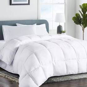 All Season Queen Cooling Comforter - Premium 2100 Series Down Alternative Comforter - Quilted Duvet Insert With Corner Tabs - Luxury Soft Hotel C (Option: White Queen 88x88in)