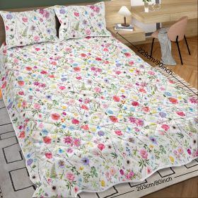 Red Floral Quilt 3 Pieces Microfiber Quilt Sets Lightweight Bedspreads Botanical Coverlets Quilt Bedding Set All Season Quilts Twin Full Queen Ki (Option: Full-Pink)