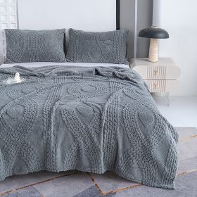 1PC Plush Throw Blanket, Soft Fuzzy Flannel Blanket, Cozy Warm Blanket For Bed Sofa Bedroom, All Season Use (Option: Dark Grey-50x60 inch)