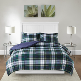 Scotchgard Down  All Season Comforter Set (Option: Navy-Queen)