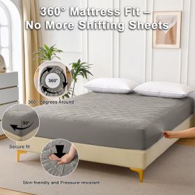 Diamond Grid Ultrasonic Waterproof Mattress Protector (Option: Gray-T)