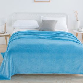1PC Ultra Soft Plush Throw Blanket, Warm Fluffy Lightweight Blanket For Sofa Bed Couch (Option: 79x91 inch-Sky Blue)