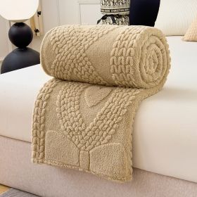 1PC Plush Throw Blanket, Soft Fuzzy Flannel Blanket, Cozy Warm Blanket For Bed Sofa Bedroom, All Season Use (Option: Light Brown-84x90 inch)