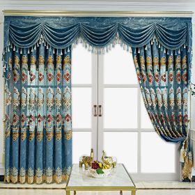 Modern Style Living Room European Hollow Embroidery Curtains Thickened Velvet Bedroom Light-proof French Windows 2-piece Set (Option: SGP2023057042)