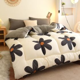 1PC Reversible Sherpa Comforter, Thick Fluffy Warm Bedding Quilt, Ultra Soft Plush Comforter For Bedroom (Option: 68x90 inch)