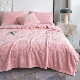 1PC Plush Throw Blanket, Soft Fuzzy Flannel Blanket, Cozy Warm Blanket For Bed Sofa Bedroom, All Season Use (Option: Pink-108x90 inch)