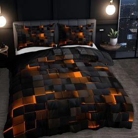 Abstract Grid Series Quilt Cover Digital Printing Bedding (Option: 4 Style-240 X210 Three Pieces)