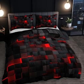 Abstract Grid Series Quilt Cover Digital Printing Bedding (Option: 1 Style-200 X220 Three Pieces)